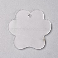 Transparent Blank Acrylic Pendants, for DIY Keychains, Bag Tags, Gift Tags, Christmas Ornaments, Flower, Clear, 54.5x58.5x2.5mm, Hole: 3.5mm(X-TACR-WH0002-08)