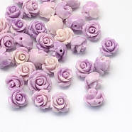 Dyed Synthetic Coral Flower Beads, Thistle, 10~11x8mm, Hole: 1.5mm(GSHE-Q003-02)