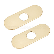 304 Stainless Steel Sink Hole Covers, Deck Plate for Bathroom Vanity Sink, 3-to-1 Kitchen Faucet Escutcheon Plate, Golden, 160x60.5x5.5mm, Hole: 35mm(AJEW-WH0455-017C-G)