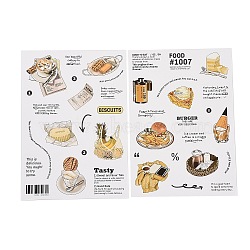 PET Tags
 Picture Stickers, Bakery and Patisserie Themed Sticker, Mixed Shapes, 169~171x119~121x0.1mm, 1 sheet/style(AJEW-R098-02C)