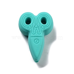 Food Grade Silicone Focal Beads, Silicone Teething Beads, Scissor, Turquoise, 29.5x20x9mm, Hole: 2mm(SIL-E010-01C)