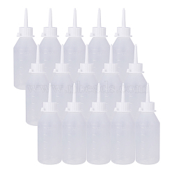BENECREAT Plastic Glue Bottles, Clear, 10.7x4.5cm, Capacity: 100ml(3.38 fl. oz), 15pcs/set(DIY-BC0009-08)