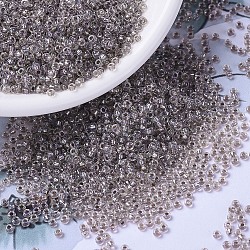 MIYUKI Round Rocailles Beads, Japanese Seed Beads, 11/0, (RR2195) Taupe Lined Crystal AB, 2x1.3mm, Hole: 0.8mm, about 1111pcs/10g(X-SEED-G007-RR2195)