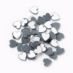 Flocky Acrylic Cabochons, Heart, Gray, 9.5x9.5x2mm(X-OACR-I001-F02)