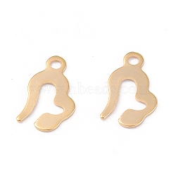 201 Stainless Steel Charms, Laser Cut, Heart, Real 18k Gold Plated, 13x8.5x0.5mm, Hole: 1.6mm(STAS-C017-11G)