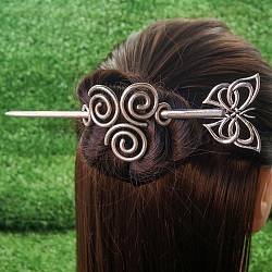 Antique Silver Viking Hair Sticks Hair Pin, Ladies Retro Hair Accessory, Rose Sword Hair Sticks, Butterfly, 180mm(PW-WG2F806-10)