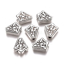 Tibetan Style Alloy Chandelier Components Links, Lead Free & Cadmium Free,, Antique Silver, 17x15x5mm, Hole: 1.6mm and 2.5mm(PALLOY-M186-08AS-RS)