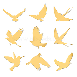 9Pcs Nickel Custom Self-adhesive Picture Stickers, Independence Day Metal Decals, Golden, Bird, 40x40mm(DIY-WH0450-184)