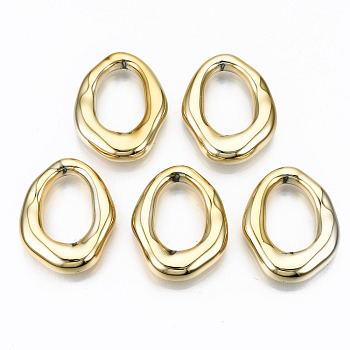 CCB Plastic Linkings Rings, Ring, Golden, 32x25x7mm, Inner Diameter: 20x13mm