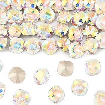 Preciosa&reg MAXIMA Crystal Fancy Stones, Czech Crystal, 435 36 132 Cushion Square, Dura Foiling, 00030 200 Crystal AB, 12x12mm