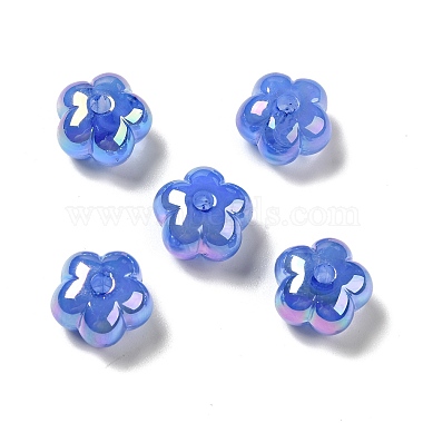 Royal Blue Flower Acrylic Beads