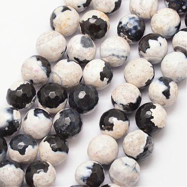 10mm White Round Fire Agate Beads