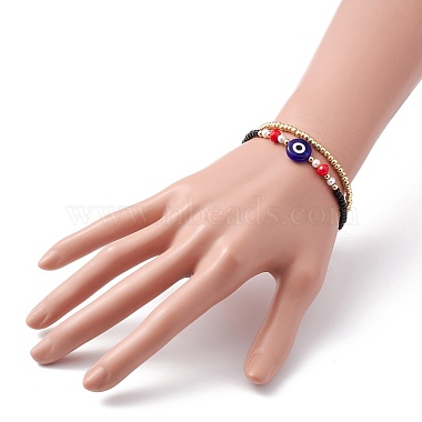 Evil Eye Multi-strand Bracelet for Girl Women(BJEW-JB07111-01)-3