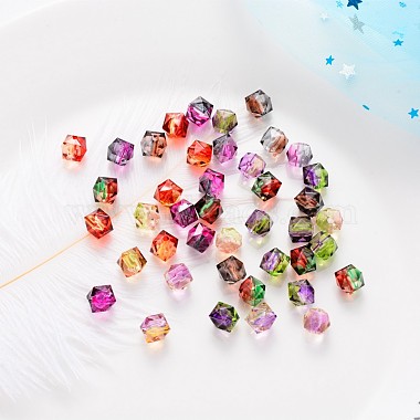 Two Tone Transparent Spray Painted Acrylic Beads(X-ACRP-T005-26-M)-2