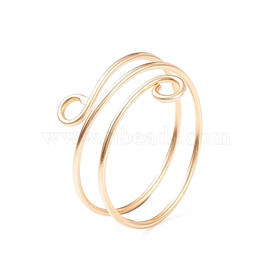 Brass Wire Wrap Double Line Cuff Ring for Women(RJEW-JR00505-02)-5