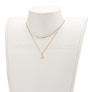 Brass Micro Pave Clear Cubic Zirconia Pendant Necklaces(NJEW-JN03400)-5
