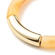 Imitation Gemstone Acrylic Curved Tube Beaded Stretch Bracelet(BJEW-JB07981-02)-4
