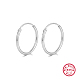 Rhodium Plated 925 Sterling Silver Huggie Hoop Earrings(HA9525-12)-1
