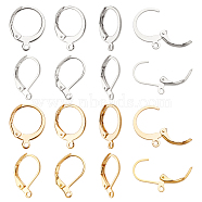 120Pcs 4 Style 304 Stainless Steel Leverback Earring Findings, with Loop, Mixed Color, 14.5~16x10~12x2mm, Hole: 0.8~1.5mm, 30pcs/style(STAS-NB0001-17)