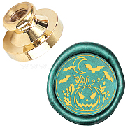 Wax Seal Brass Stamp Head, for Wax Seal Stamp, Halloween Themed Pattern, 25x14.5mm(AJEW-WH0209-385)