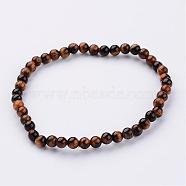 Natural Tiger Eye Beaded Stretch Bracelets, with Elastic Fibre Wire, 2-1/4 inch(55mm)(BJEW-JB02459-02)