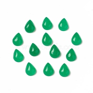 Natural Malaysia Jade Cabochons, Dyed, Teardrop, Green, 8x6x3~3.5mm(X-G-G994-I02-02)