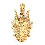 304 Stainless Steel Pendants, Dragon Head Charm, Golden, 46.5x29x12.5mm, Hole: 11x7mm(STAS-U021-04G)