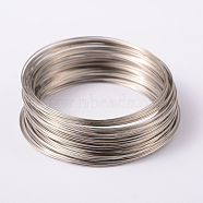 Memory Wire, for Bracelet Making, Steel Wire, Platinum, 24 Gauge, 0.5mm, Inner Diameter: 65mm, about 1500 circles/1000g(TWIR-H022-P)