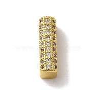 Brass Micro Pave Clear Cubic Zirconia Charms, Real 18K Gold Plated, Letter I, 10.5~13.5x3.5~14x5mm, Hole: 1.8~2x1.8~2.5mm(ZIRC-C009-01G-I)