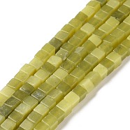 Natural TaiWan Jade Beads Strands, Cube, 4x4x4mm, Hole: 1mm, about 91~94pcs/strand, 15.47''(39.3cm)(X-G-F631-K21)