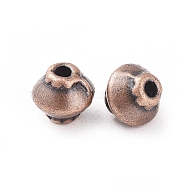 Tibetan Style Spacer Beads, Bicone, Zinc Alloy, Lead Free & Cadmium Free, Red Copper Color, 5x4.5mm, Hole: 1mm(RLF0256Y)