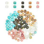 Natural Mixed Gemstone Beads, Round, Heishi Bead, Flat Round/Disc, 4x2mm, Hole: 0.7mm, 100pcs/box(G-NB0001-79)