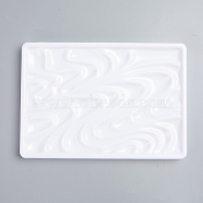 Plastic Imitation Ceramic Palettes, Rectangular Watercolor Oil Palettes, White, 210x147x16.5mm(TOOL-WH0121-10)