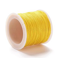 Braided Nylon Thread, DIY Material for Jewelry Making, Yellow, 0.8mm, 100yards/roll(X-NWIR-K013-A18)