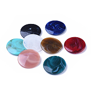 Acrylic Beads, Imitation Gemstone Style, Flat Round, Mixed Color, 32x6mm, Hole: 1.6mm, about 140pcs/500g(OACR-T008-01-M)