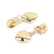 Alloy Zipper Head with Heart Charms, Zipper Pull Replacement, Zipper Sliders for Purses Luggage Bags Suitcases, Golden, 4x1.6cm(PW-WG64625-01)