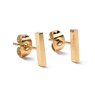 Ion Plating(IP) 304 Stainless Steel Cuboid Stud Earrings for Women, Real 18K Gold Plated, 9.8x1.6x1.8mm, Pin: 0.8mm(EJEW-K243-01G)