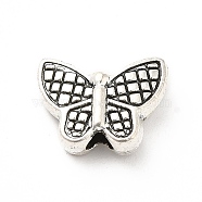 Tibetan Style Alloy Beads, Butterfly, Antique Silver, 10.5x14x5mm, Hole: 2.5mm, about 261pcs/500g(PALLOY-P293-140AS)