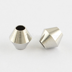 Stainless Steel Bicone Beads, Stainless Steel Color, 6x6mm, Hole: 2.5mm(X-STAS-Q174-02)