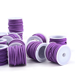 Faux Suede Cord, Faux Suede Lace, Dark Orchid, 3x1.5mm, about 5.46 yards(5m)/roll, 25rolls/bag(LW-R003-32)