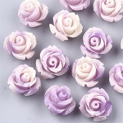 Synthetic Coral Beads, Dyed, Flower, Medium Orchid, 10x10.5x8mm, Hole: 1mm(CORA-S026-22D)