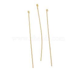 304 Stainless Steel Ball Head Pins, Real 18K Gold Plated, 70x0.7mm, Head: 2mm(STAS-K285-03L-G)