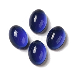 Glass Cabochons, Imitation Gemstone, Oval, Blue, 14x10x6mm(GLAA-B017-06B-07)
