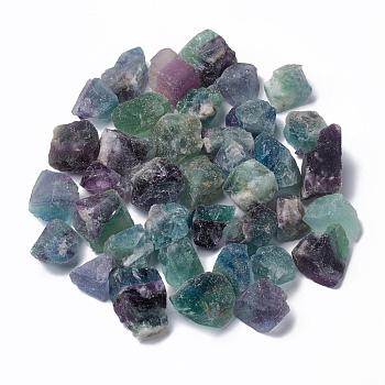 Rough Raw Natural Fluorite Beads, for Tumbling, Decoration, Polishing, Wire Wrapping, Wicca & Reiki Crystal Healing, No Hole/Undrilled, Nuggets, Colorful, 30~50x23~26x15~23mm, about 27pcs/1000g