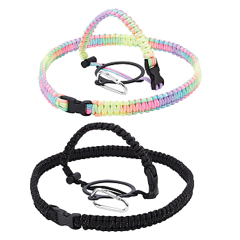 2 Sets 2 Colors Nylon Vacuum Cup Handle Sling, with Plastic Buckle & Aluminium Alloy Finding, Mixed Color, 1 set/color