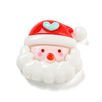 Christmas Opaque Resin Decoden Cabochons, Santa Claus, 23.5x24x8mm