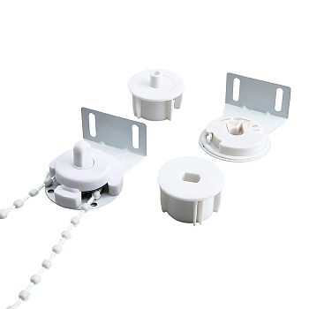 Beaded Chain Rolling Blind Replacement Repair Kit, 5mm Roller Blind Fittings, including Bracket, Bead Chain, White