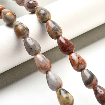 Natural Crazy Agate Beads Strands, Teardrop, 9x6mm, Hole: 1.2mm, about 44pcs/strand, 15.75''(40cm)