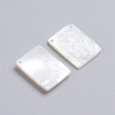 Natural White Shell Mother of Pearl Shell Pendants(SSHEL-I024-07)-3