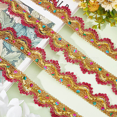 Metallic Polyester Lace Ribbon(OCOR-WH0077-66A)-4